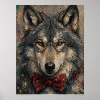 Wolf Wall Art — Dapper Oil Painting Portrait