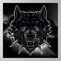 🐺 Wolf Wall Art Spiked Collar Bedroom Decor 🖤