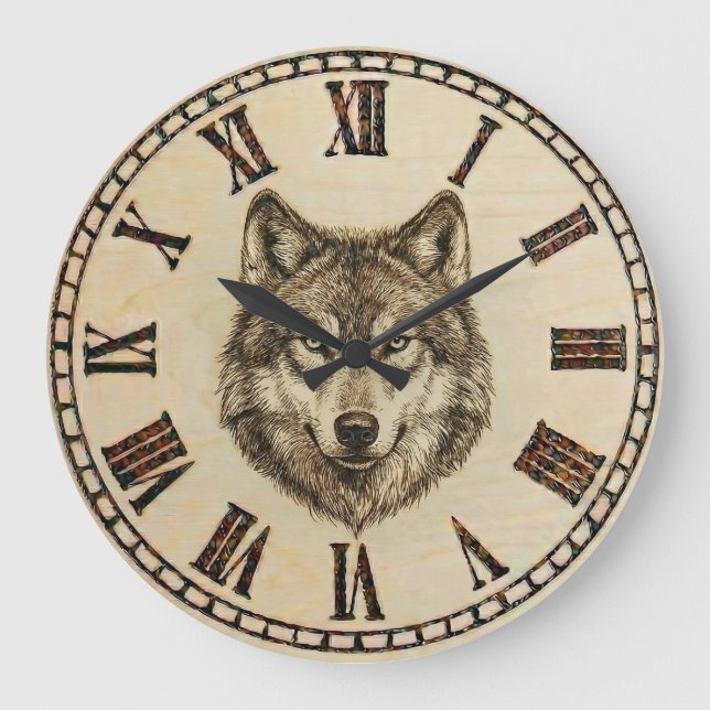 Wolf Wall Clock (Front)