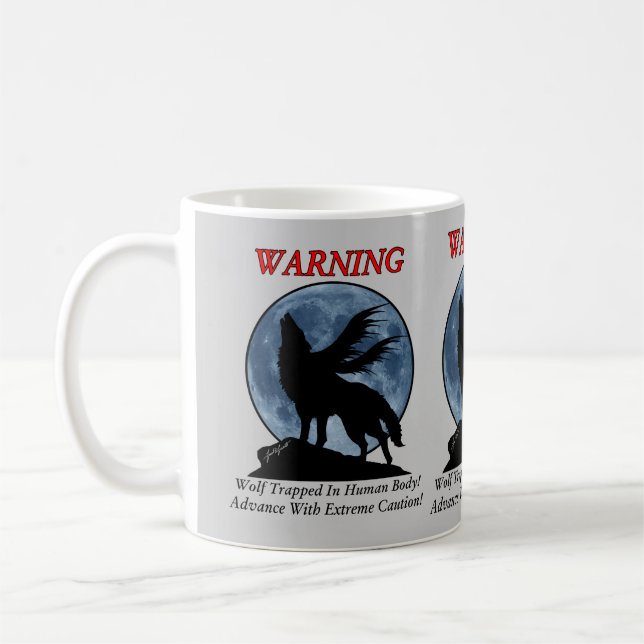 Wolf Warning Mug (Left)