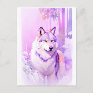 Wolf Watercolor Portrait 2 Postcard