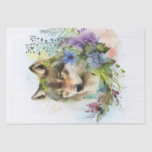 Wolf Watercolor Tissue Paper