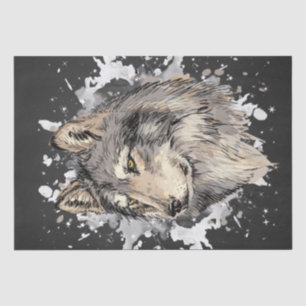 Wolf Watercolor Tissue Paper