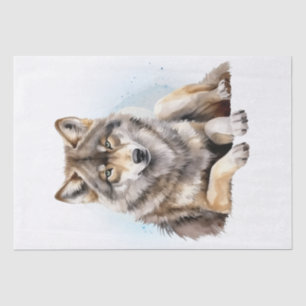 Wolf Watercolor Tissue Paper