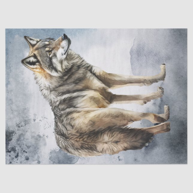 Wolf Watercolor Tissue Paper (Front)