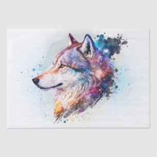 Wolf Watercolor Tissue Paper
