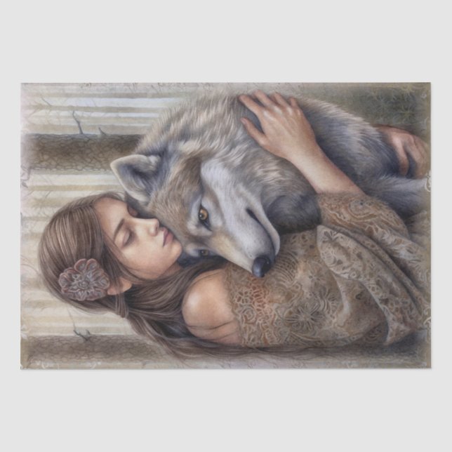 Wolf Watercolor Tissue Paper (Front)