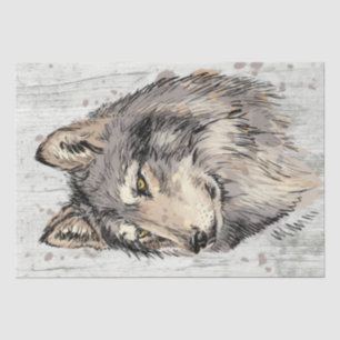 Wolf Watercolor Tissue Paper