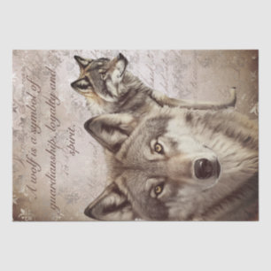 Wolf Watercolor Tissue Paper