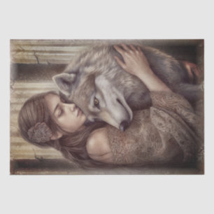 Wolf Watercolor Tissue Paper