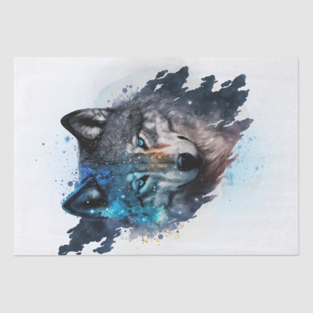 Wolf Watercolor Tissue Paper (Front)