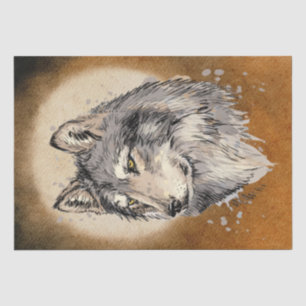 Wolf Watercolor Tissue Paper