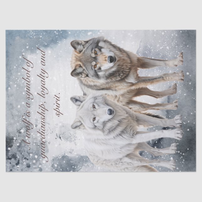 Wolf Watercolor Tissue Paper (Front)