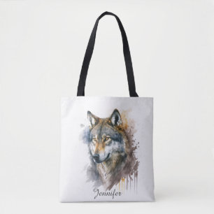 Wolf Watercolour Painting                          Tote Bag