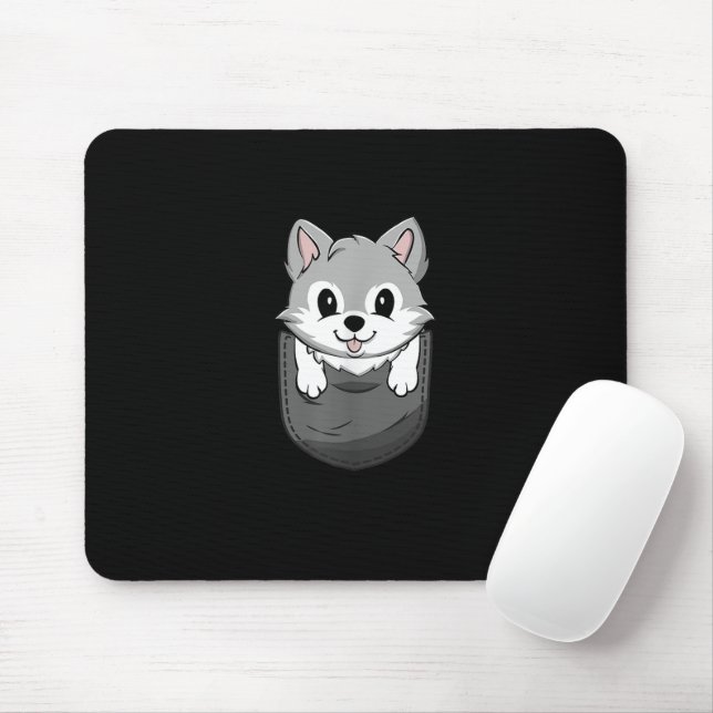 Wolf Wild Animal Lover Hunter Zoology Mouse Mat (With Mouse)