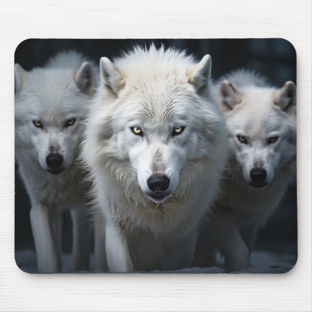 Wolf Wild Animal Portrait Fierce Power Mouse Mat (Front)
