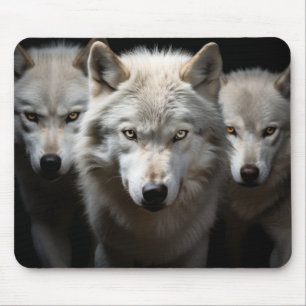 Wolf Wild Animal Portrait Fierce Power Mouse Mat