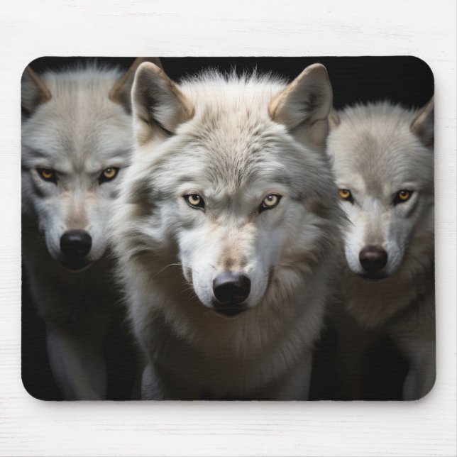Wolf Wild Animal Portrait Fierce Power Mouse Mat (Front)
