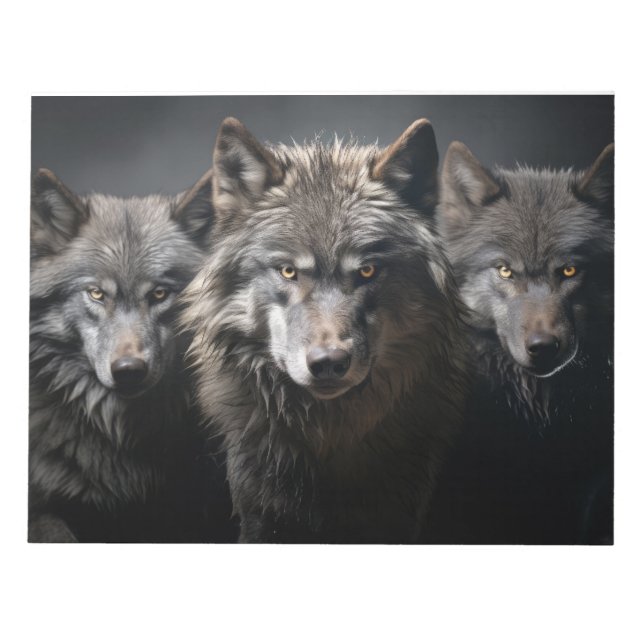 Wolf Wild Animal Portrait Fierce Power Notepad (Front)