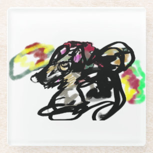 Wolf wild Autumn  Glass Coaster