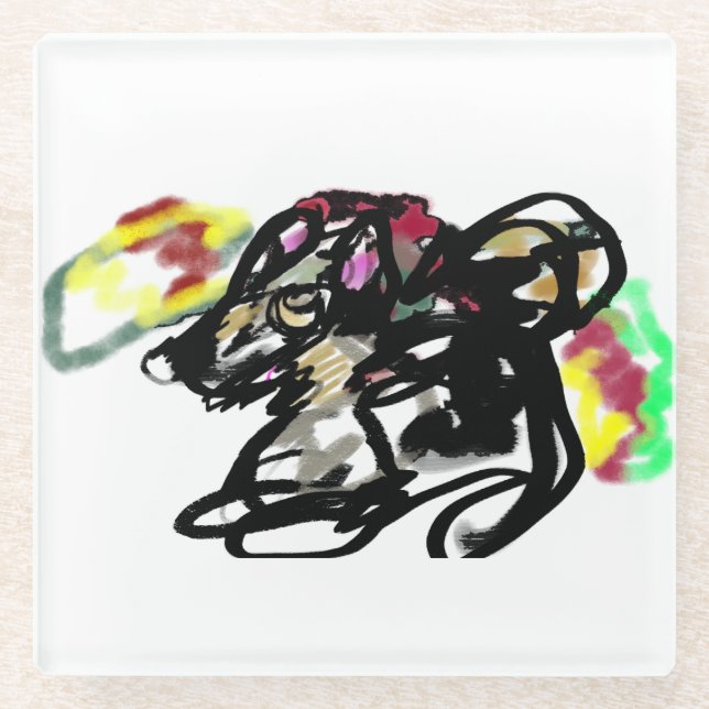 Wolf wild Autumn  Glass Coaster (Front)