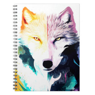 Wolf Wild Nature Animal Color Art Painting Notebook