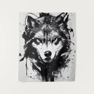 Wolf Wild Nature Free Spirit Art Brush Painting Tapestry