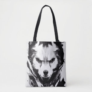 Wolf Wild Nature Free Spirit Art Brush Painting Tote Bag