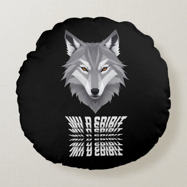 Wolf Wild Spirit Round Cushion (Front)