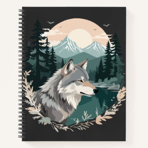 Wolf Wildlife Animal Nature Outdoors Watercolor Notebook