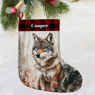 Wolf Wildlife Christmas Stocking - Personalised
