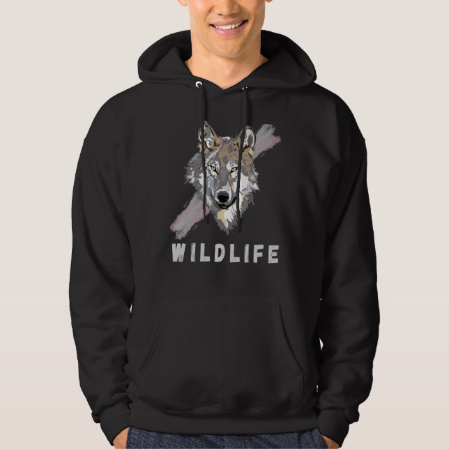 Wolf Wildlife Design Hoodie (Front)
