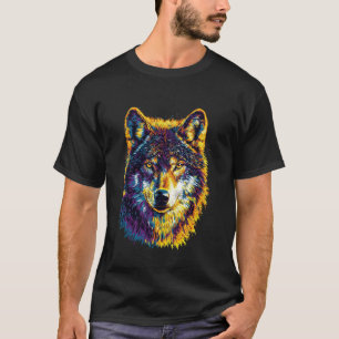 Wolf Wildlife Nature Colourful Arctic Wolf T-Shirt