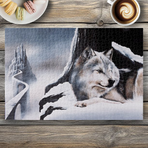 Wolf Winter Castle Fantasy Jigsaw Puzzle