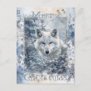 Wolf Winter Christmas Holiday Postcard