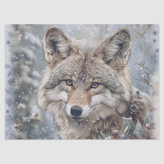 Wolf Winter Christmas Tissue Paper (Front)