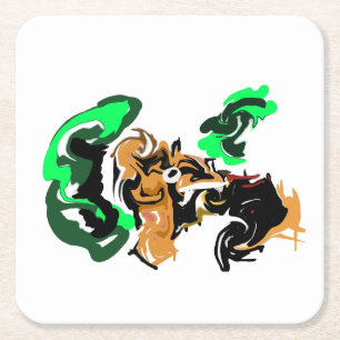 Wolf  winter  joy square paper coaster