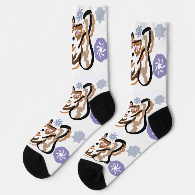 Wolf winter love socks (Left)