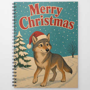 Wolf Winter Path Animal Christmas Notebook