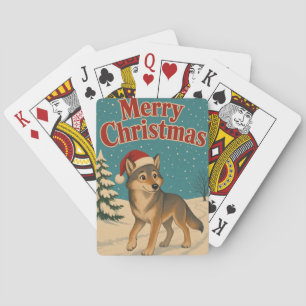 Wolf Winter Path Animal Christmas Playing Cards