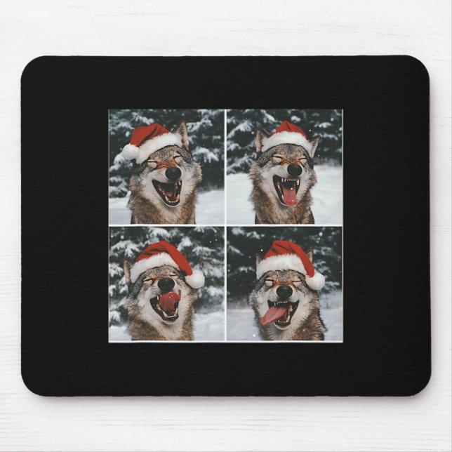 Wolf Winter Photography Wolf Conservation Christma Mouse Mat (Front)