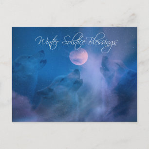 Wolf Winter Solstice Blessings Postcard