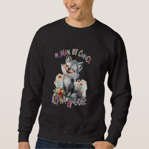 wolf with flowers cute wolves animal moon alpha by sweatshirt