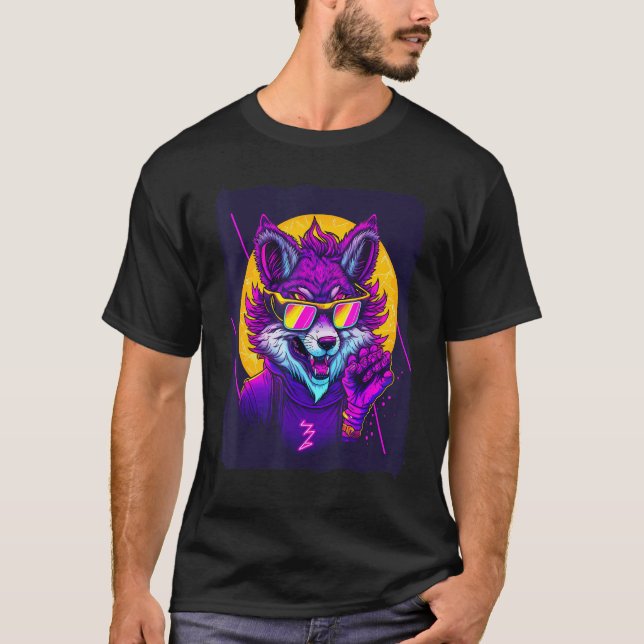 Wolf With Sunglasses T-Shirt (Front)