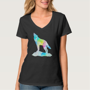 Wolf Wolf Wildlife Nature Colourful Wolf Silhouet T-Shirt