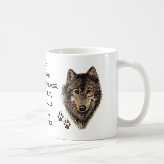 Wolf, Wolves Animal Totem, Nature Guide Coffee Mug (Right)