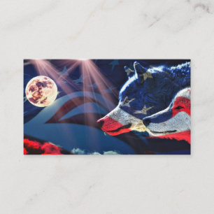 Wolf Wolves Full Moon Business Card