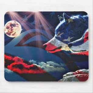 Wolf Wolves Full Moon Mouse Mat