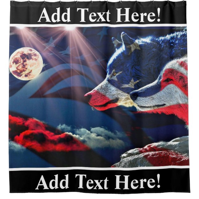 Wolf Wolves Full Moon Shower Curtain (Front)