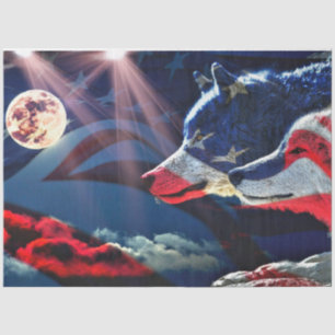 Wolf Wolves Full Moon Tissue Paper